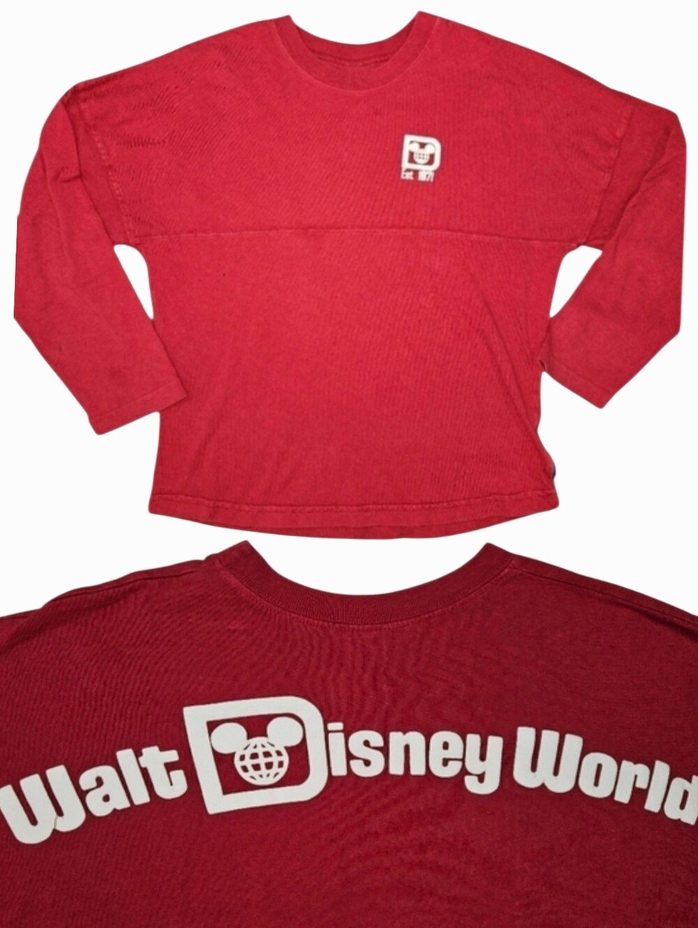 Disney Girls Spirit Jersey XL Red Long Sleeve Shirt Flaws Walt Disney World